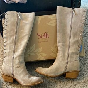 Sofft cashmere suede boots size 11m